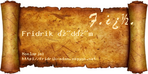 Fridrik Ádám névjegykártya