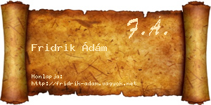 Fridrik Ádám névjegykártya