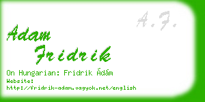 adam fridrik business card